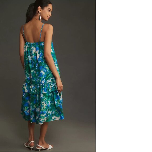 Anthropologie Corey Lynn Calter V-Neck Ruffle Midi Dress size PL LP new - Picture 3 of 6